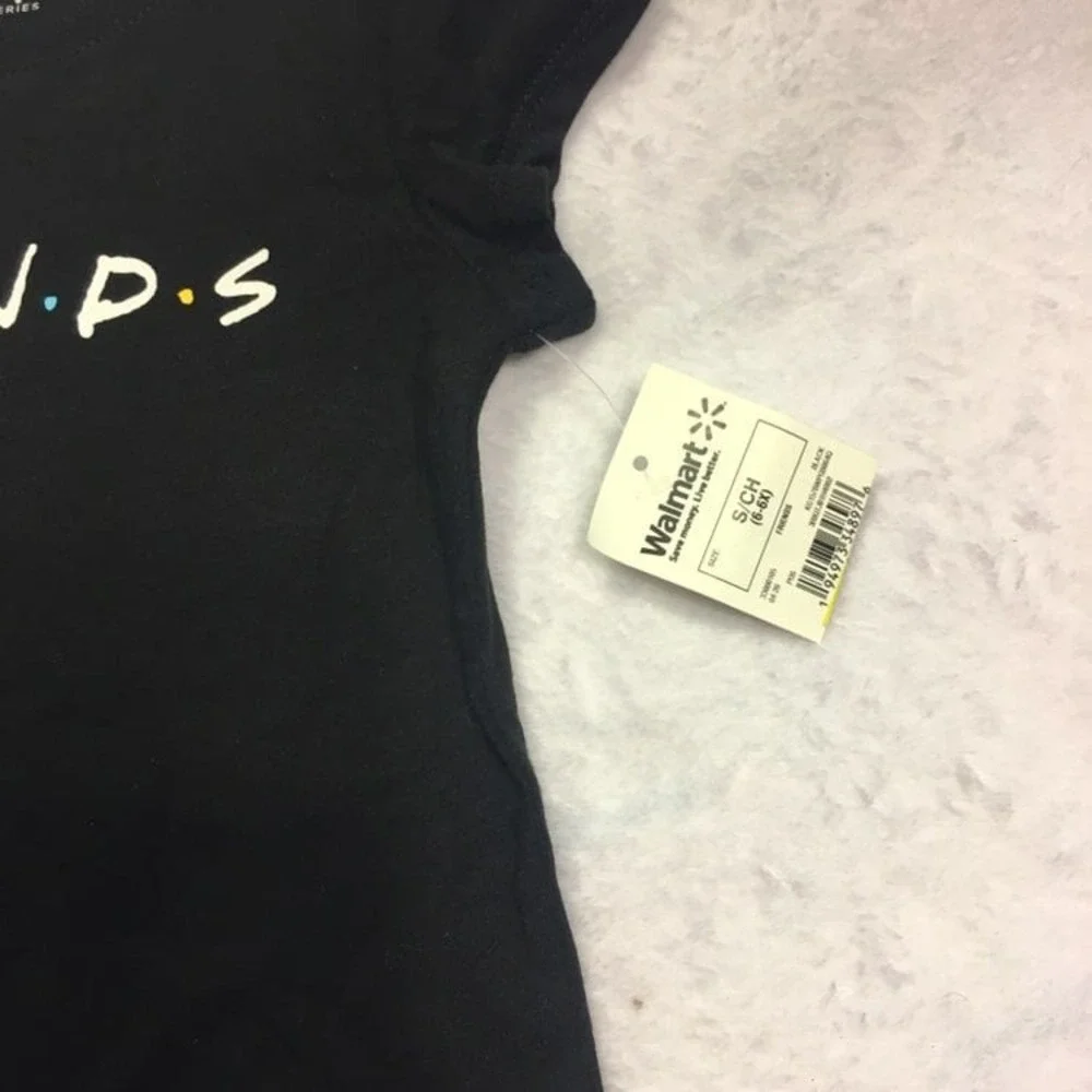 Friends TV Show Graphic T-Shirt Kids Size 6/6X Black White 2‎ Pack NWT NWOT
